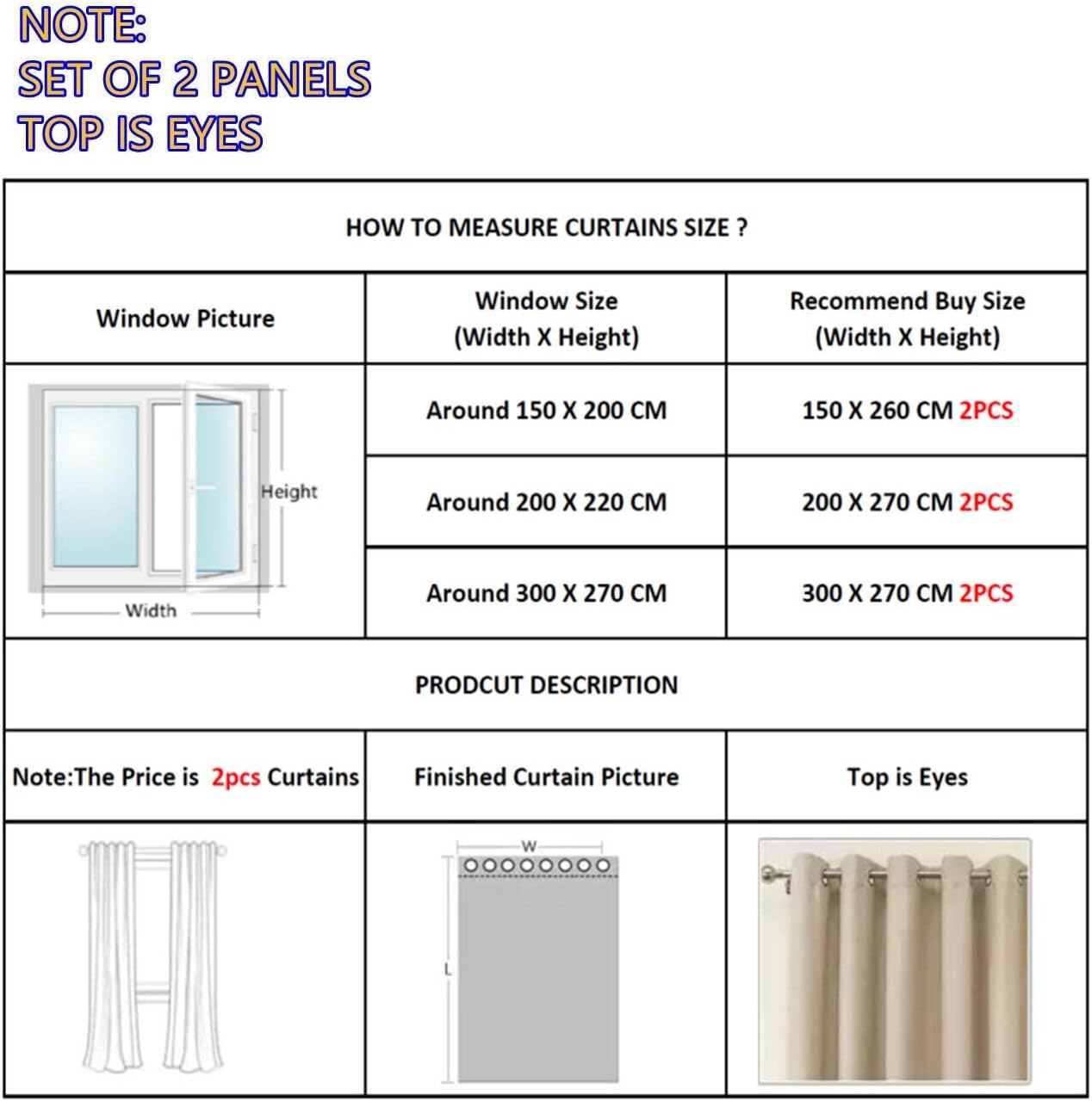 60% Blackout Curtains 2 Panels | Dark Colors for Living Room