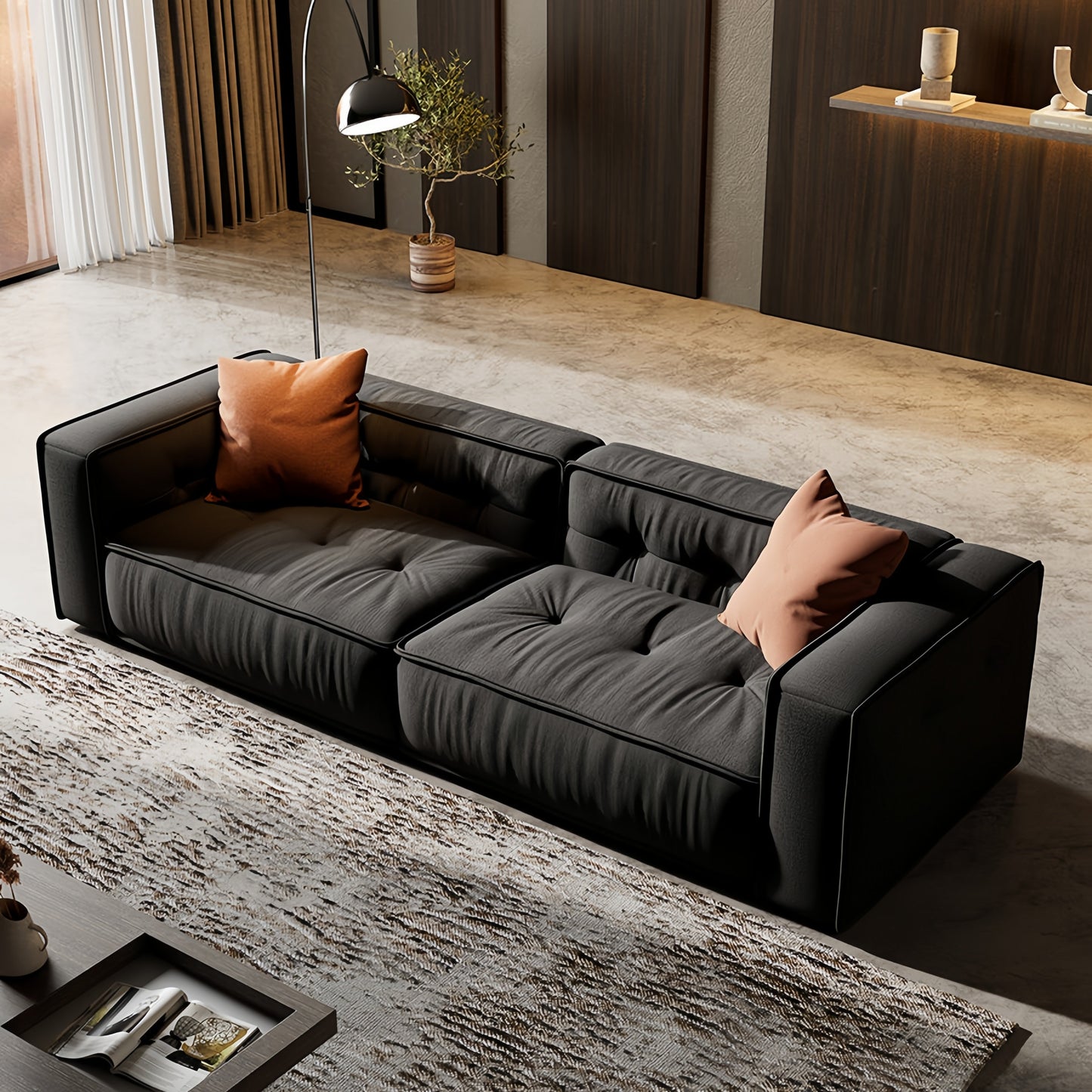 Toast-Shaped Fleece Sofa | Unique Design in 4 Colors & Sizes