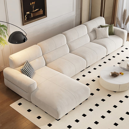 JOY HOME Wood Beige Sectional Sofa for Modern Homes