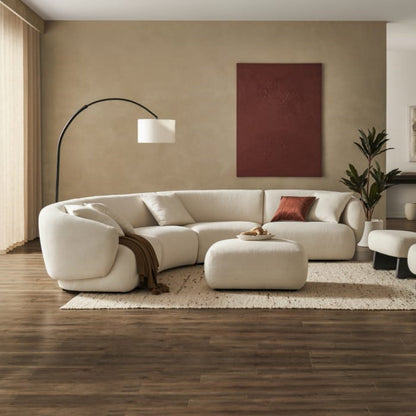 JOY HOME Wood White Modular Sofa for Modern Homes