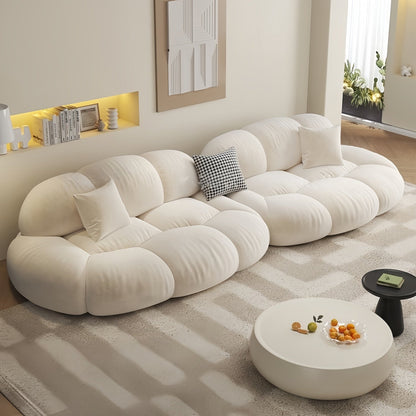 JOY HOME Wood Beige Cloud Sofa for Modern Homes