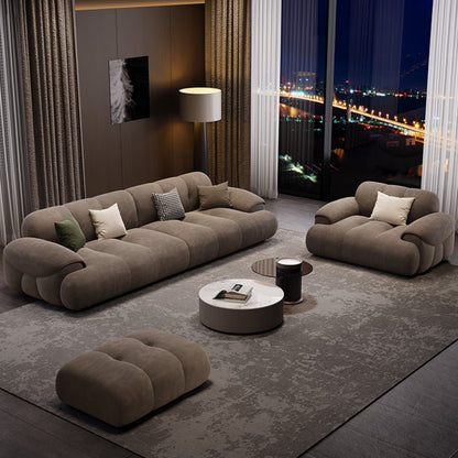 JOY HOME Wood Beige Sectional Sofa