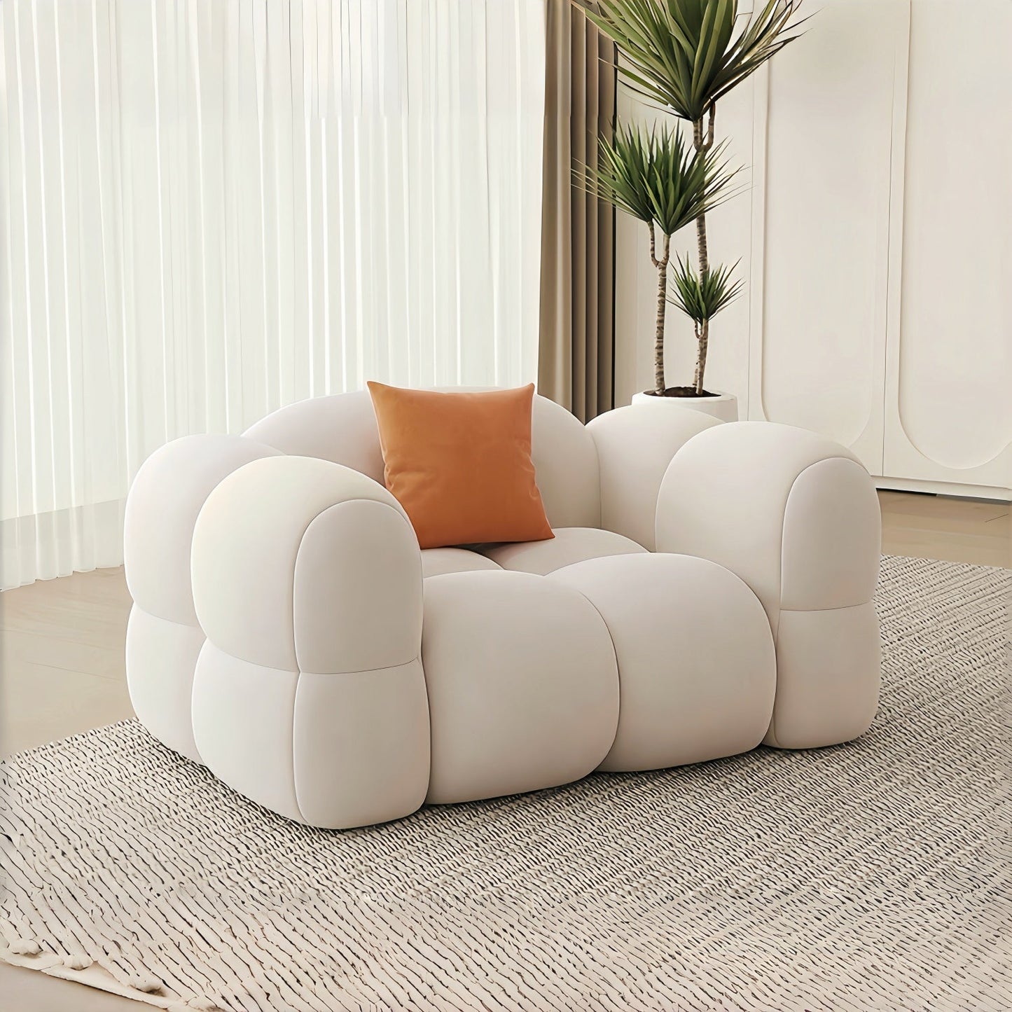 JOY Home Light Luxury Fabric Cloud Shaped Sofa set for Livingroom