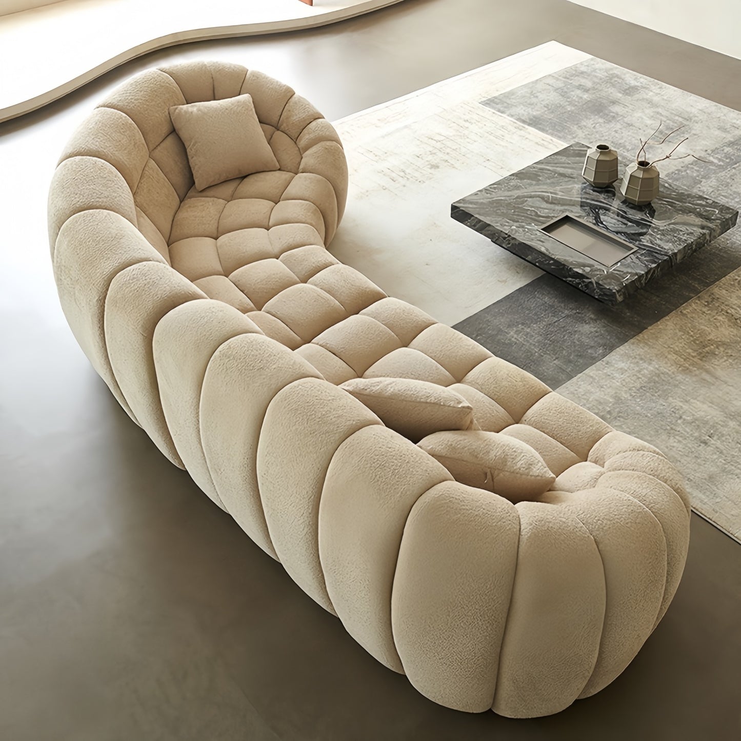 JOY Home Fleece Fabric Overstuffed Multifunction  Sofa Chair set for Livingroom Office