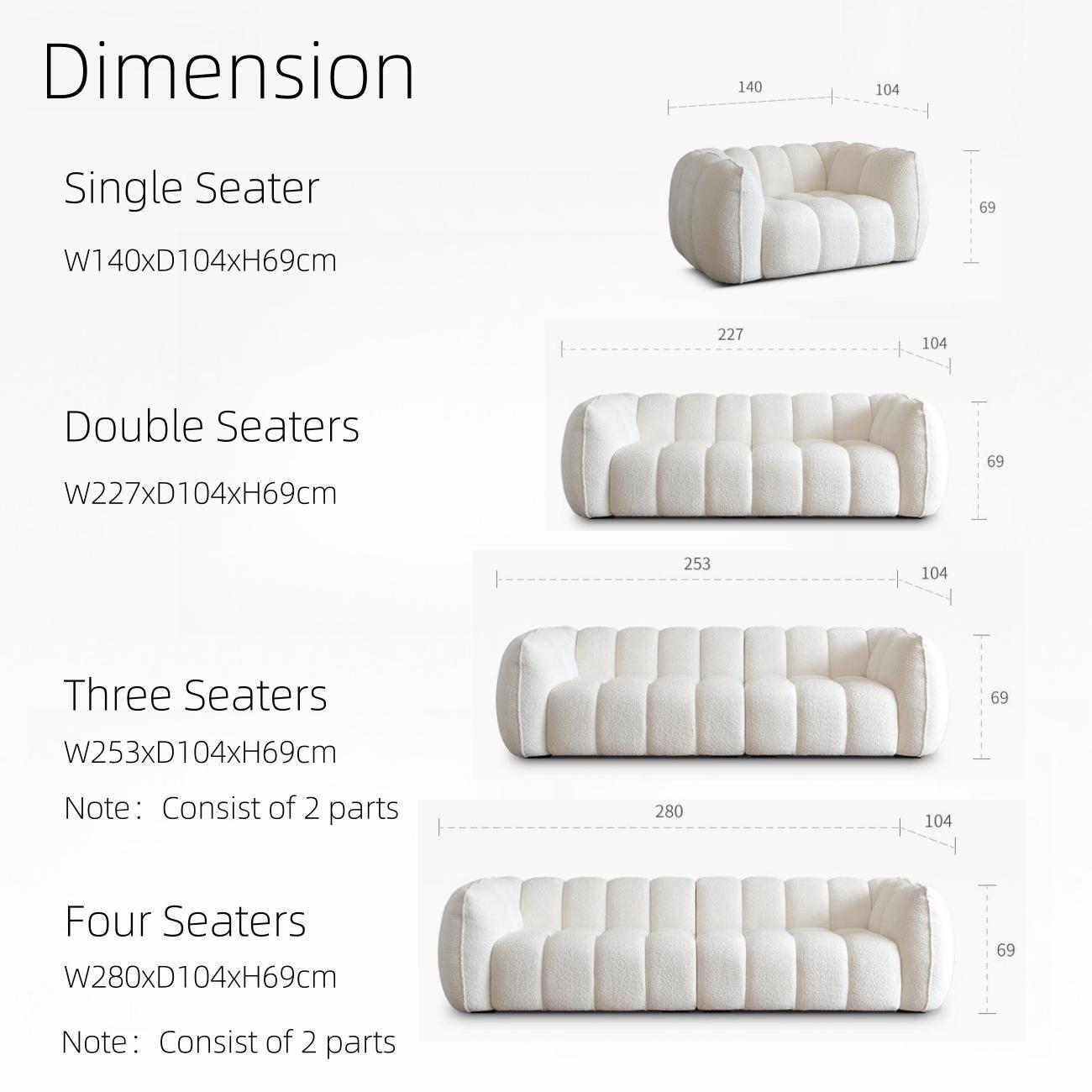 Pumpkin-Style Fleece Sofa Set | Cozy 1-4 Seater Curved Design