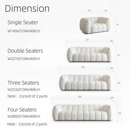 Pumpkin-Style Fleece Sofa Set | Cozy 1-4 Seater Curved Design