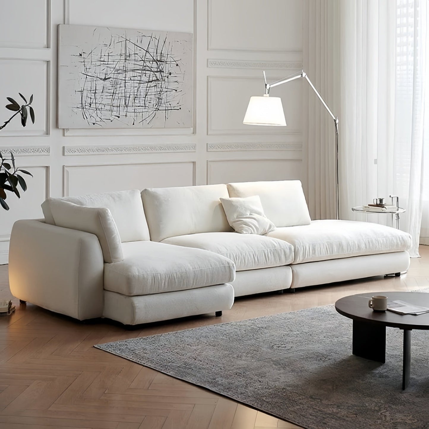 JOY HOME Sofa — Linen / Wood / Beige