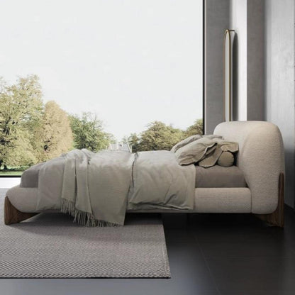 Fleece Fabric Upholstered Bed Frame | Soft-Touch Beige Design