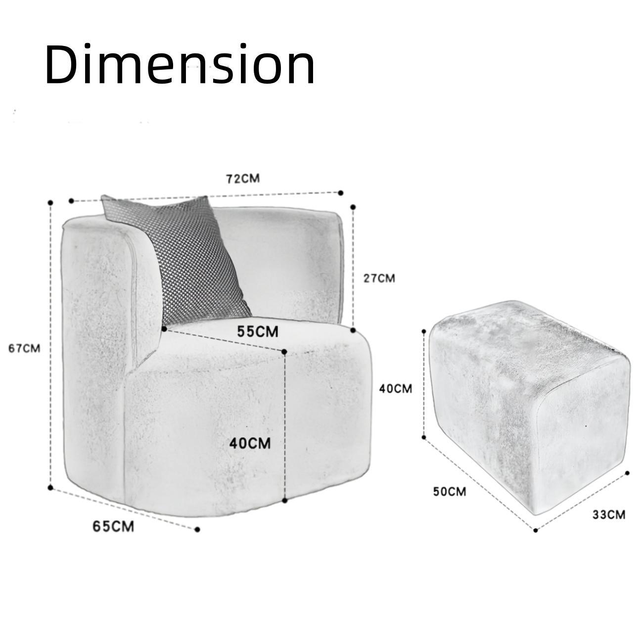 Modular Fleece Chair & Footstool | Single Seater with Ottoman Option