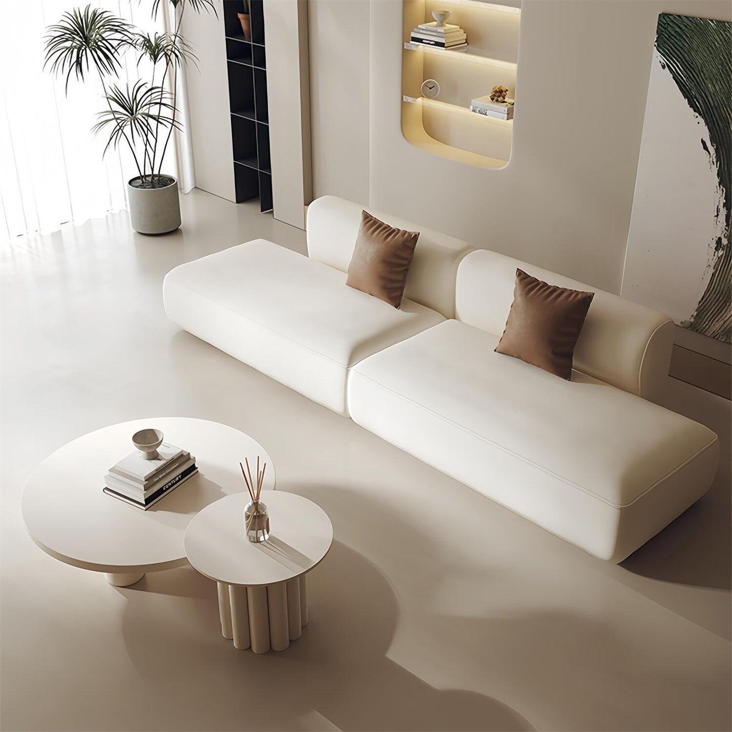 Modular Linen Cloud Sofa | Curved & Straight Configurations Available