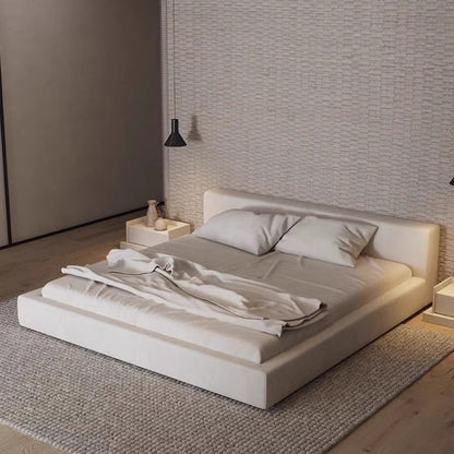 JOY HOME Linen Wood Natural Bed