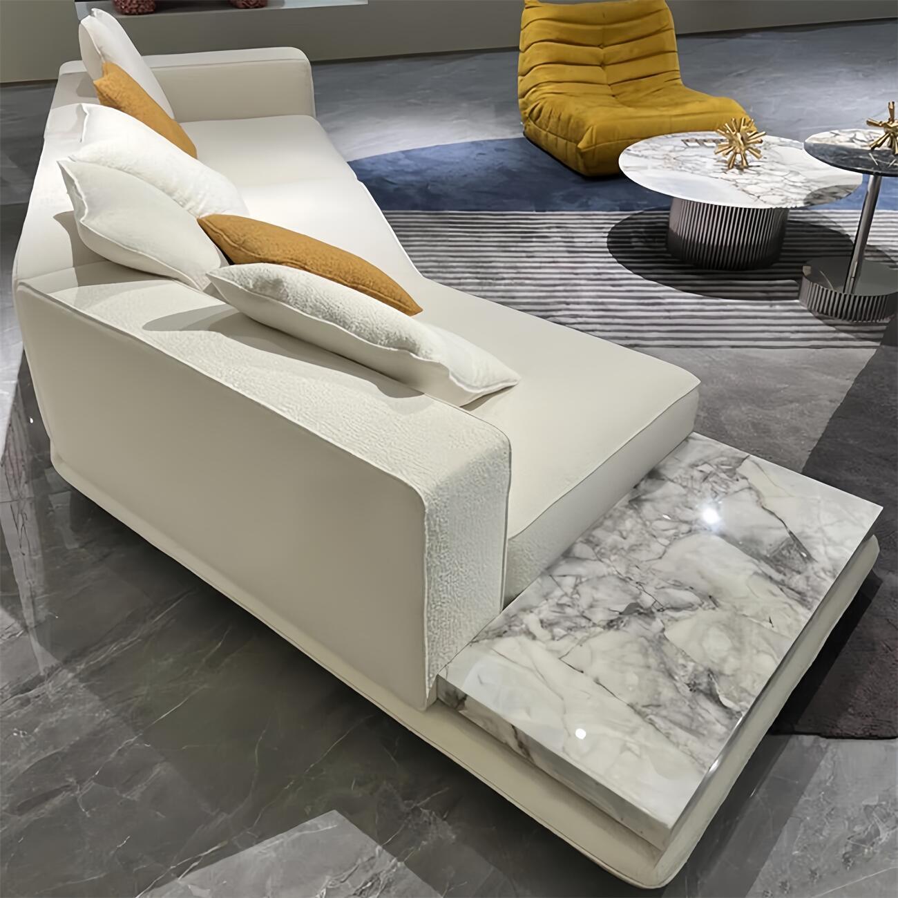 JOY Home Light Luxury Linen Cotton  Fabric Cloud Shaped Sofa set for Livingroom