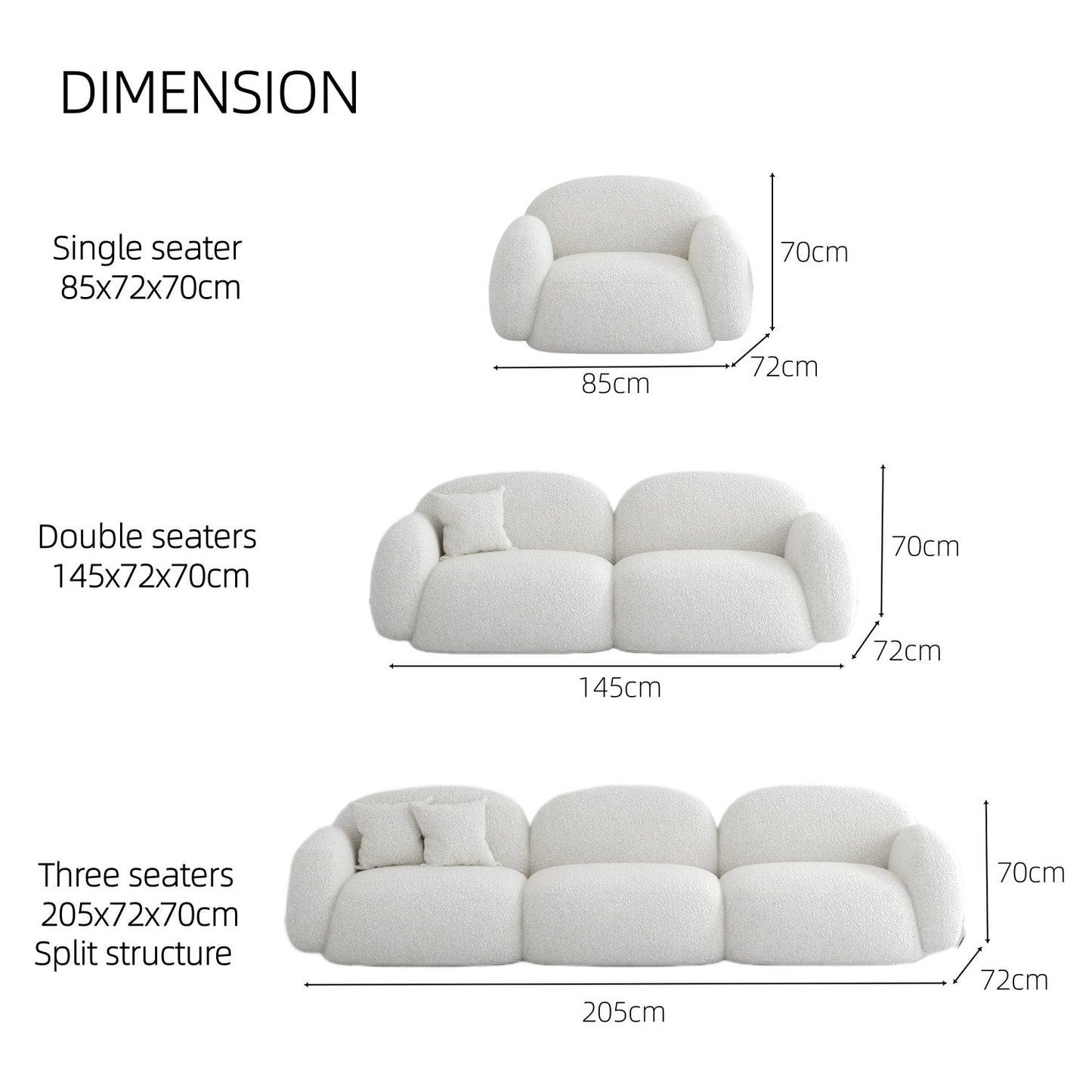 JOY HOME Sofa in White