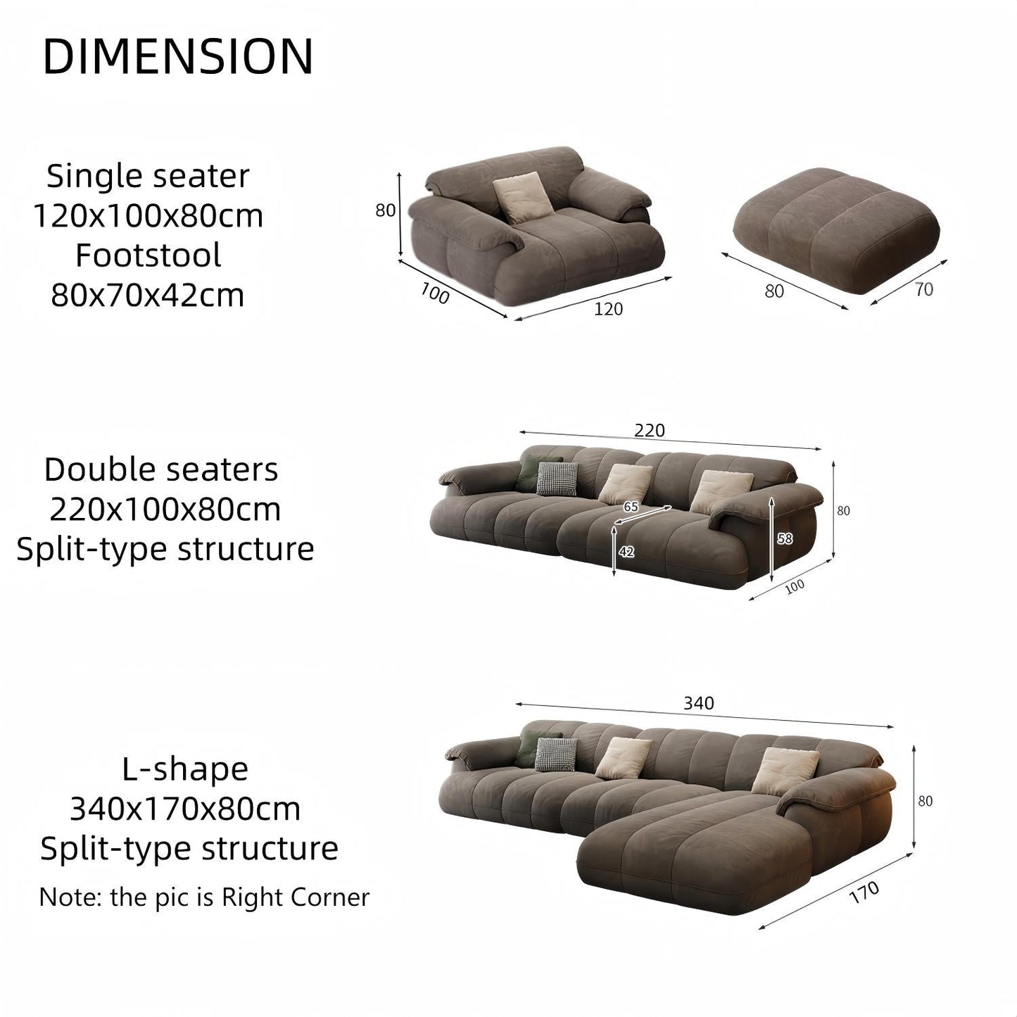 JOY HOME Sofa in Beige