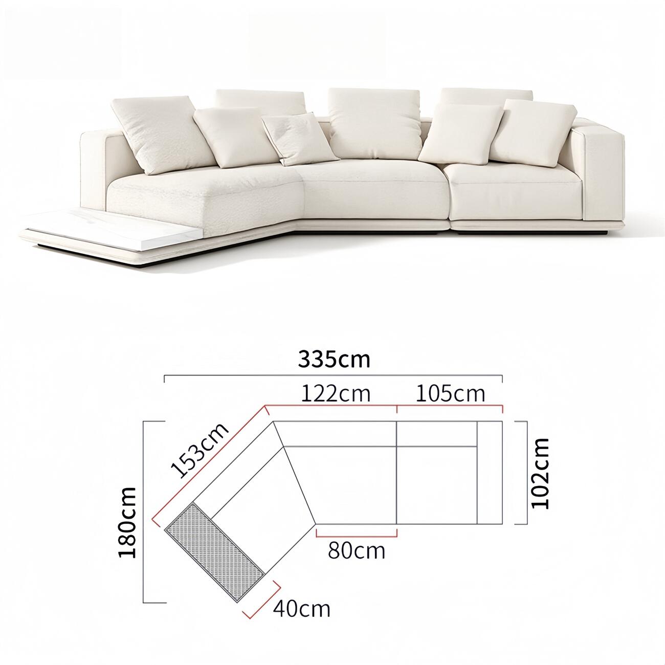 JOY Home Light Luxury Linen Cotton  Fabric Cloud Shaped Sofa set for Livingroom