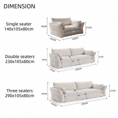 JOY HOME Wood White Cloud Sofa