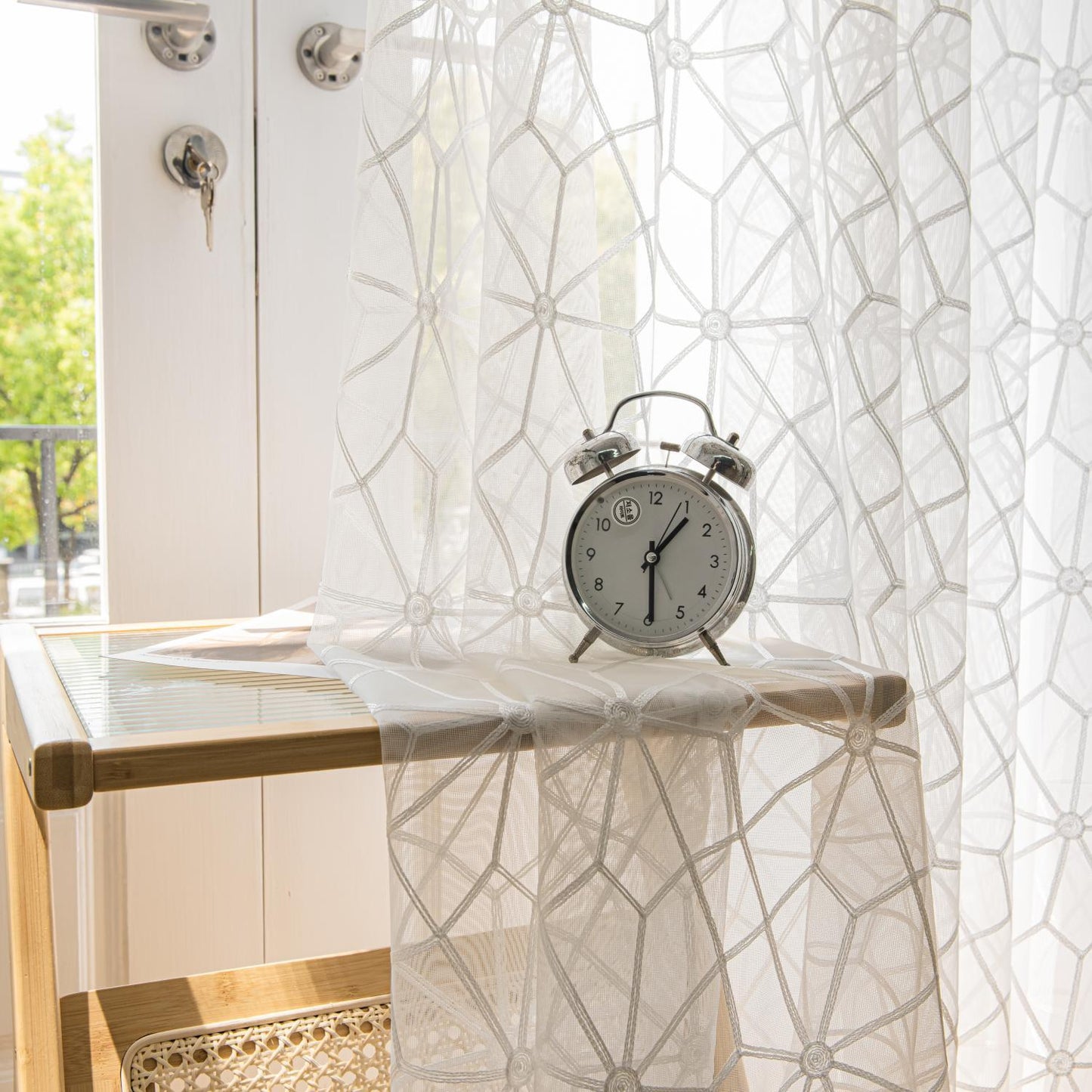 Minimalist Sheer Curtains 2 Panels | Grey & White Options