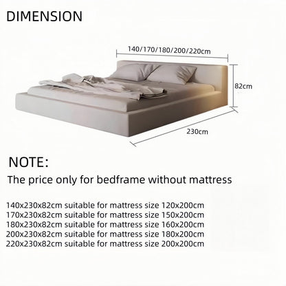 JOY HOME Linen Wood Natural Bed