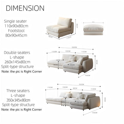 JOY HOME Sofa — Linen / Wood / Beige