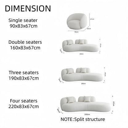 JOY HOME Wood White Cloud Sofa