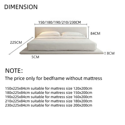 JOY HOME Linen Wood Beige Bed