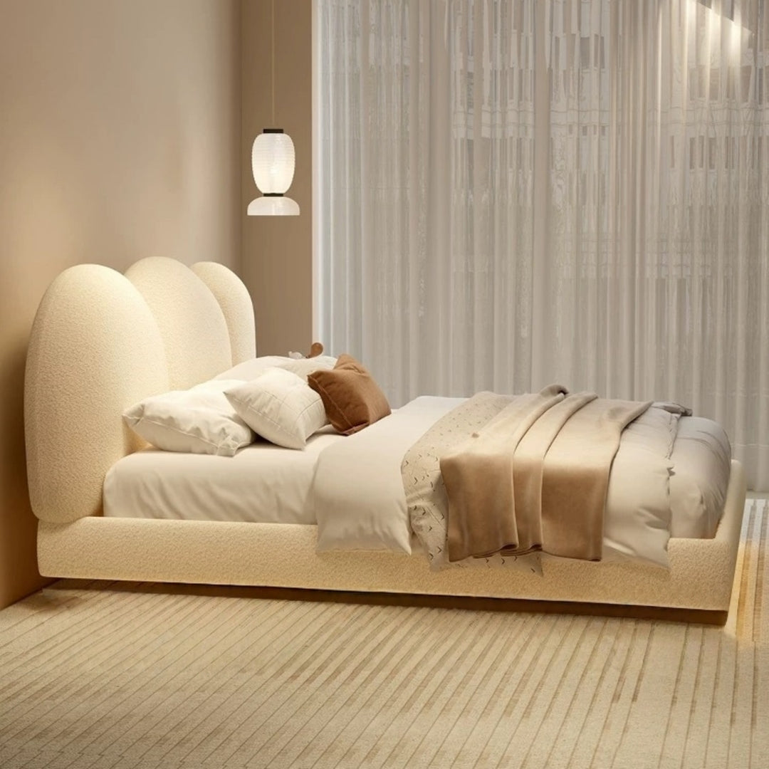 JOY Home Bed Frame Modern Velvet King Queen Size for bedroom Without Mattress