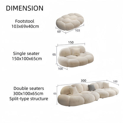 JOY HOME Wood Beige Cloud Sofa for Modern Homes