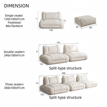 JOY HOME Wood White Cloud Sofa