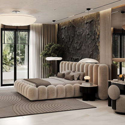 Thick Velvet Bed Frame | Extra-Padded Luxury King & Queen
