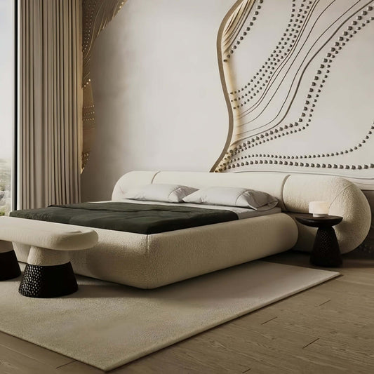 JOY HOME Bed: Bed Frame Modern Velvet King Queen Size for bedroom Without Mattress in Dubai sho