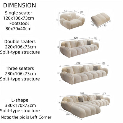 JOY HOME Wood Beige Sectional Sofa for Modern Homes