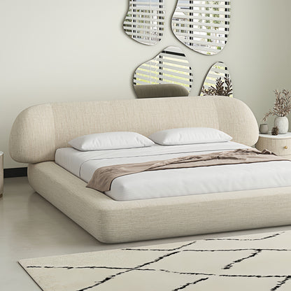 JOY HOME Linen Velvet Wood Mattress for Modern Homes