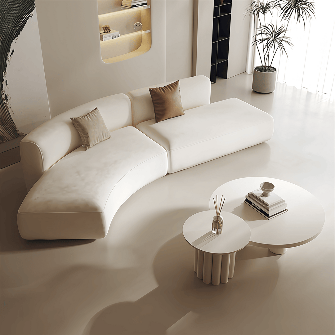 JOY Home Light Luxury Linen Cotton  Fabric Cloud Shaped Sofa set for Livingroom