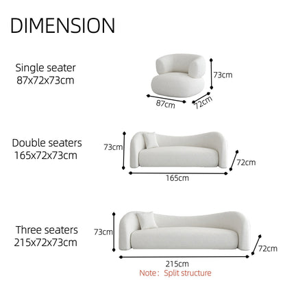 JOY HOME Wood White Cloud Sofa