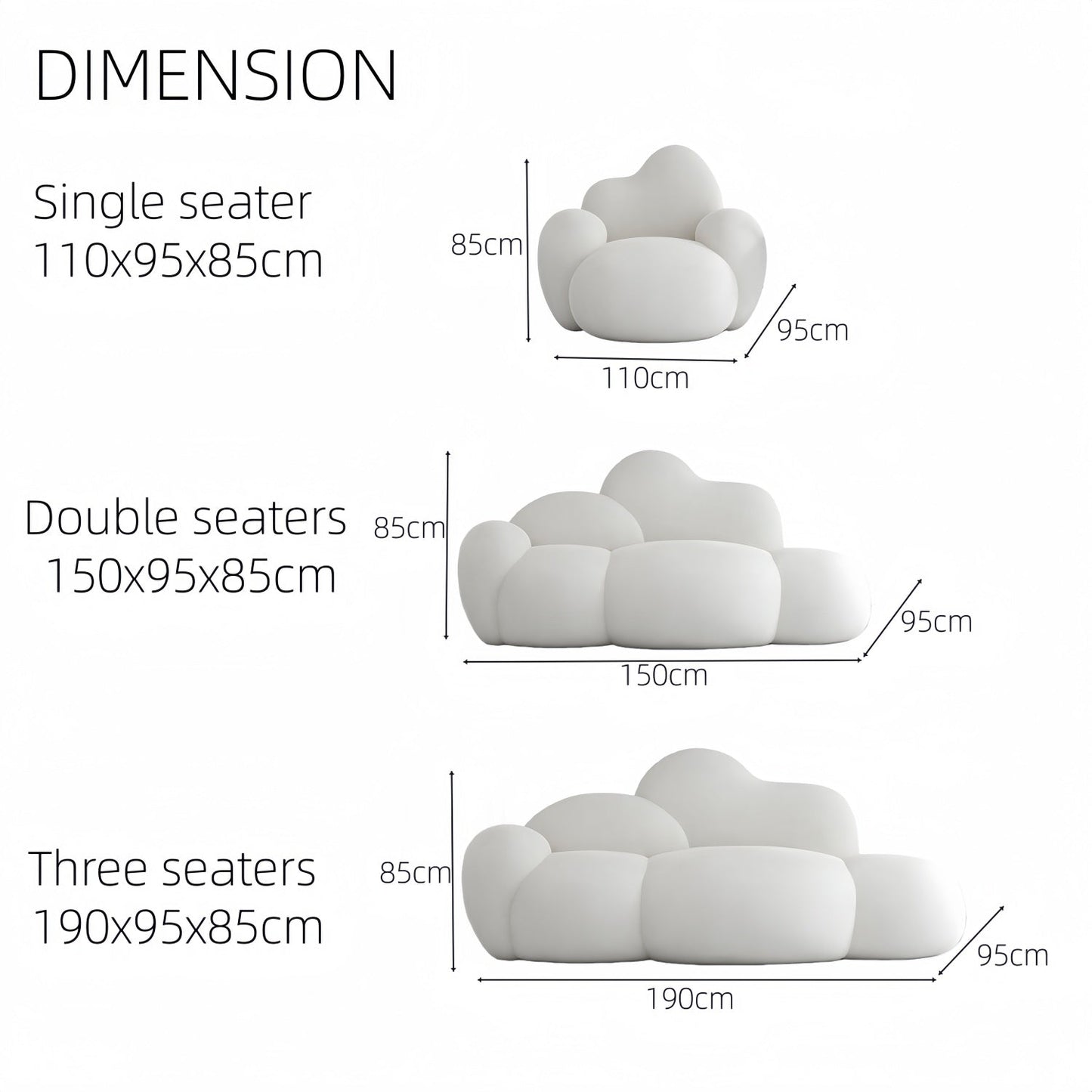 JOY HOME Sofa in White