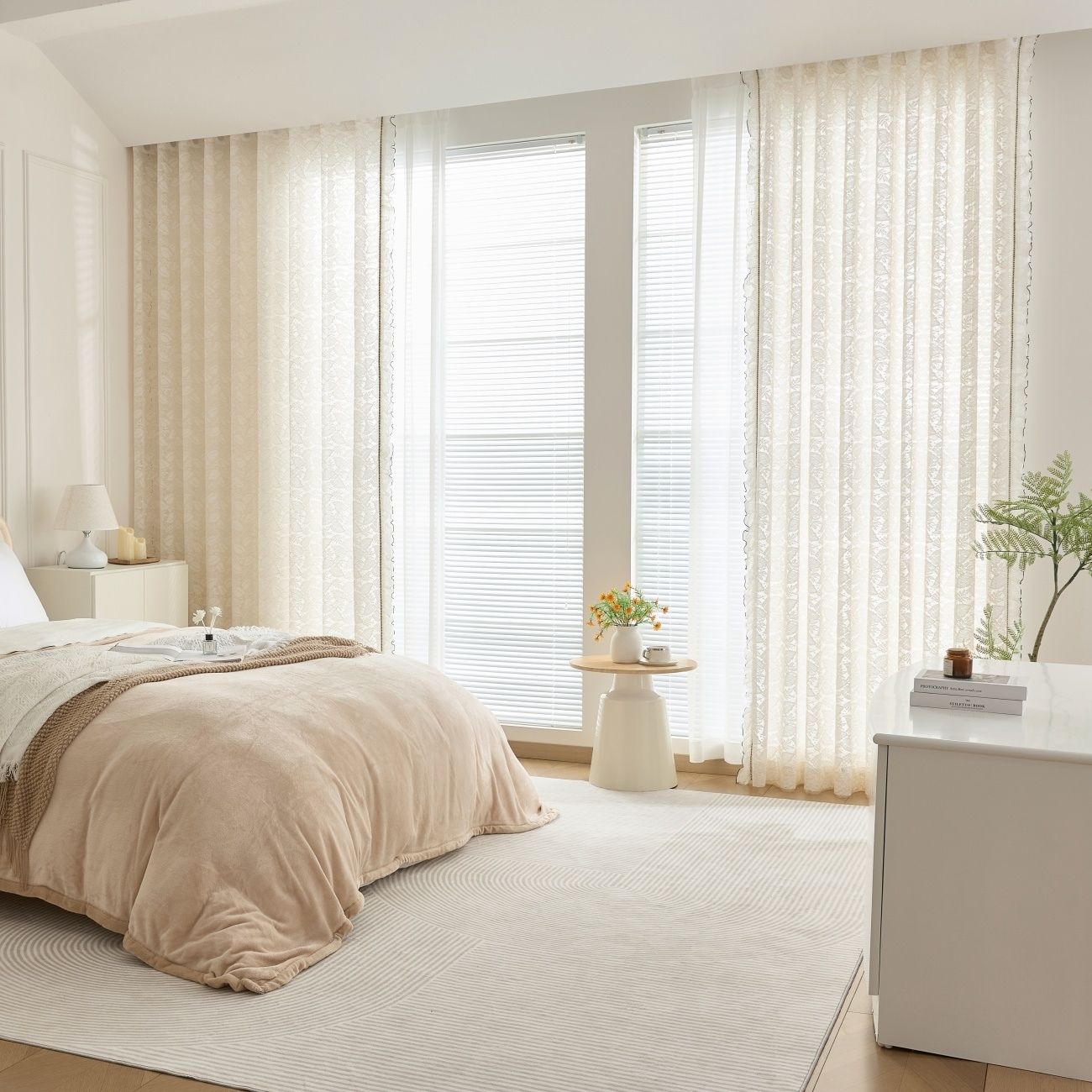 JOY HOME Curtains: 2 Panels Sheer Color Chiffon Tulle Light Window Textile Curtains Drapes for