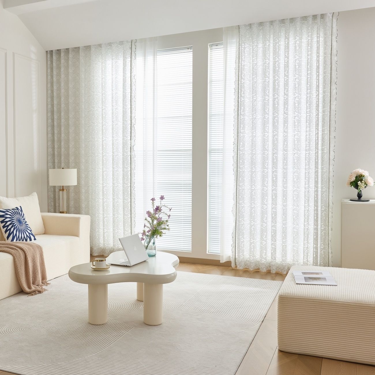 JOY HOME Curtains: 2 Panels Sheer Color Chiffon Tulle Light Window Textile Curtains Drapes for