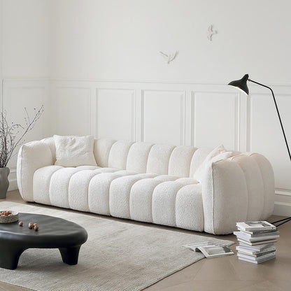 Pumpkin-Style Fleece Sofa Set | Cozy 1-4 Seater Curved Design