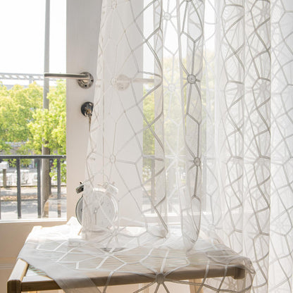 Minimalist Sheer Curtains 2 Panels | Grey & White Options