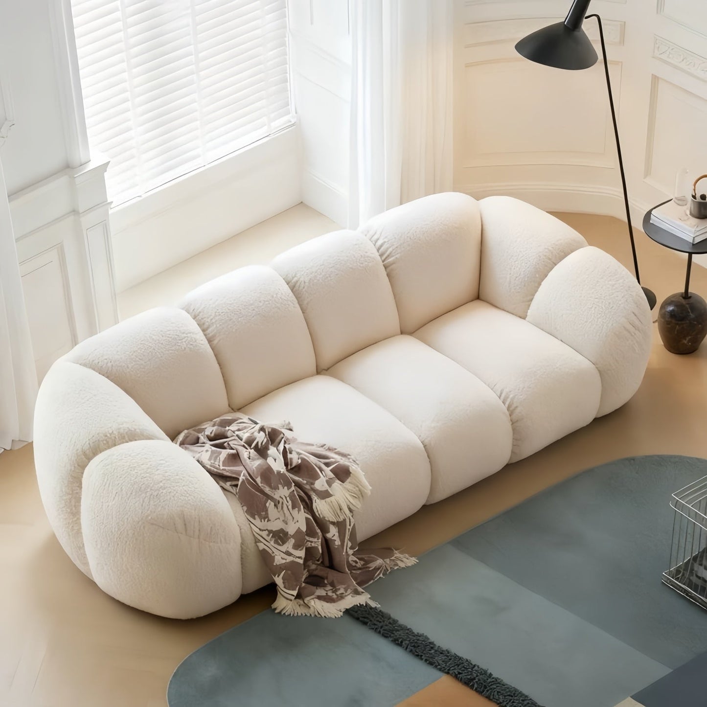 JOY HOME Sofa — Wood / White / Cloud