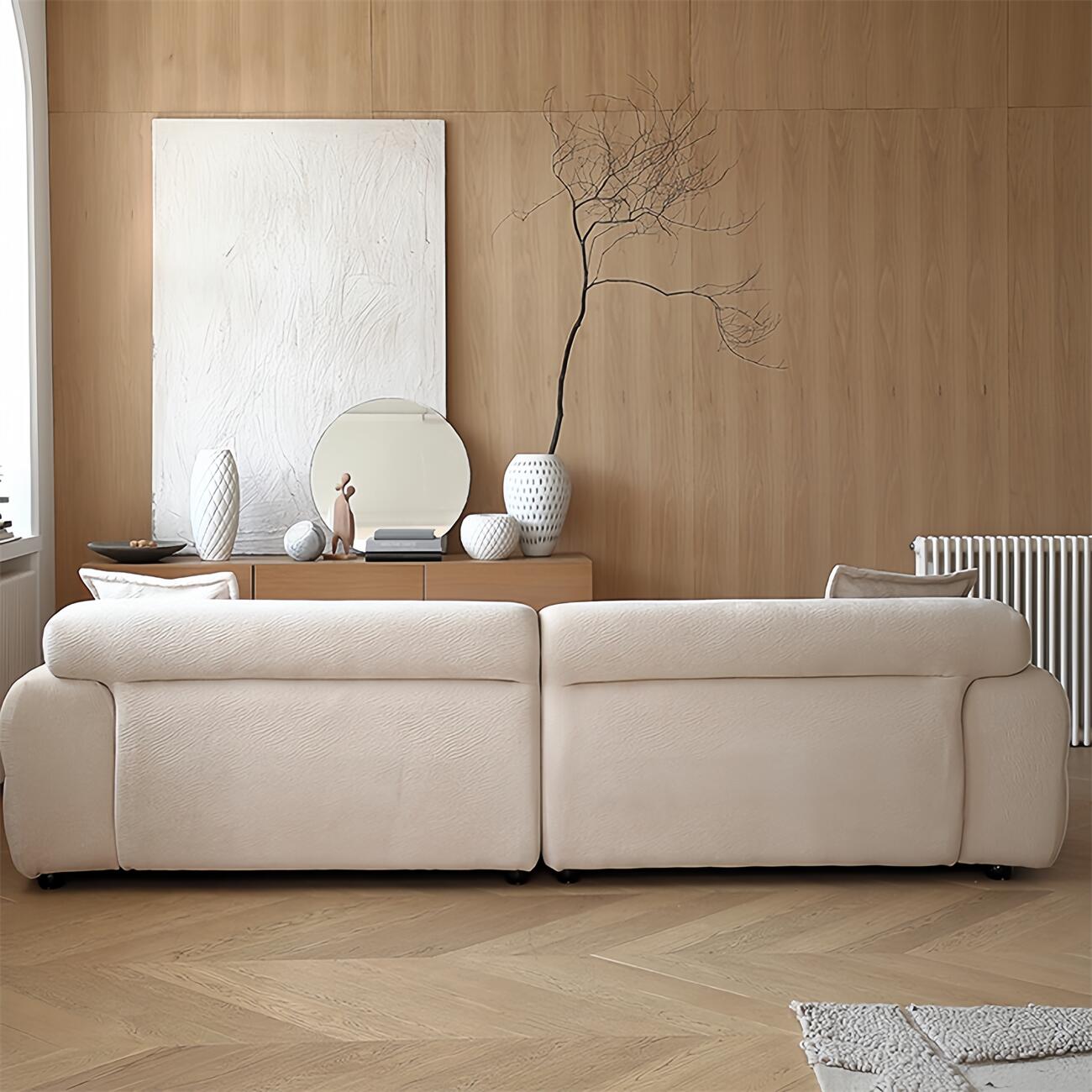 Cloud-Shaped Luxury Sofa | Minimalist Beige Design for Modern Homes