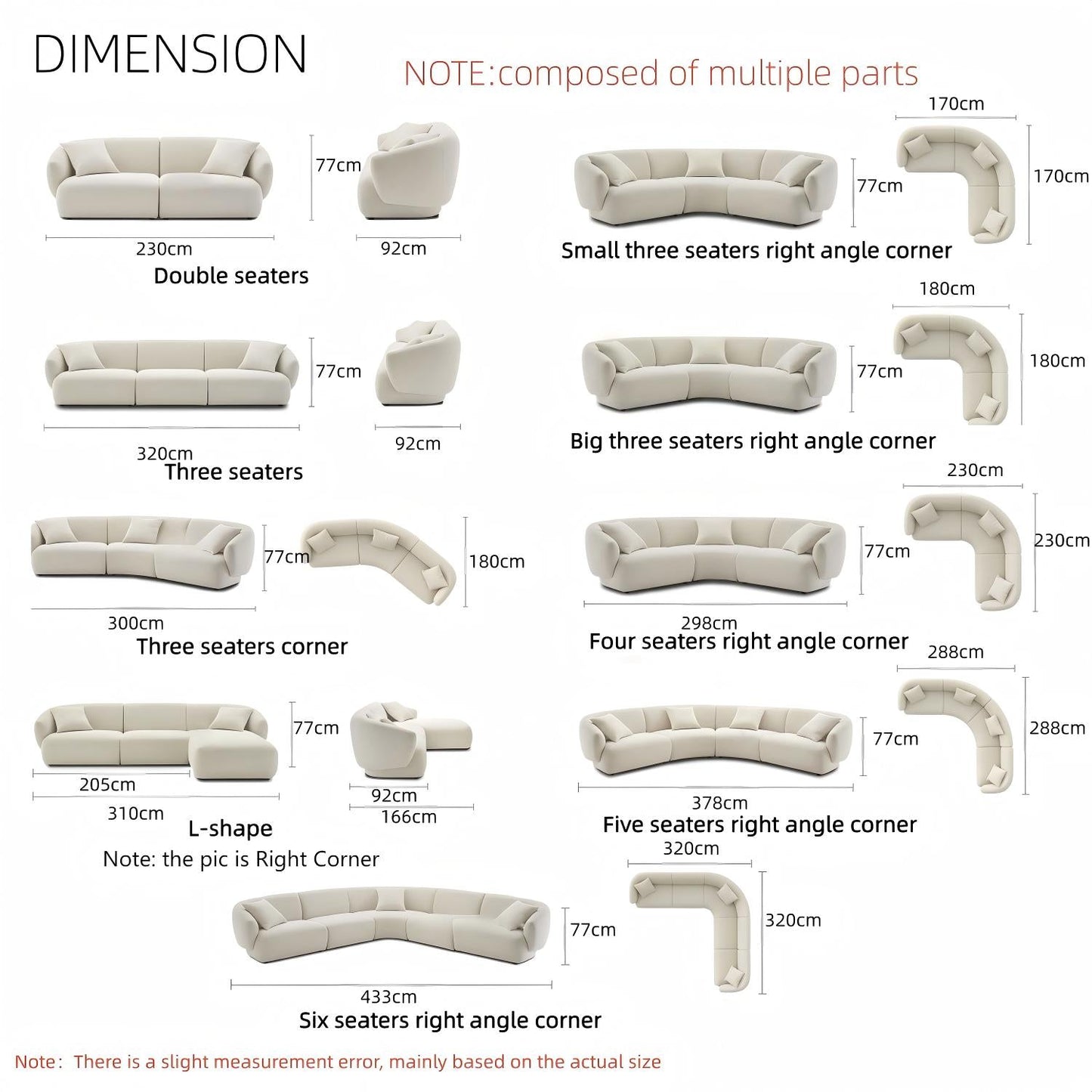 JOY HOME Wood White Modular Sofa for Modern Homes