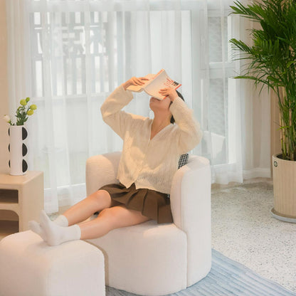 Modular Fleece Chair & Footstool | Single Seater with Ottoman Option