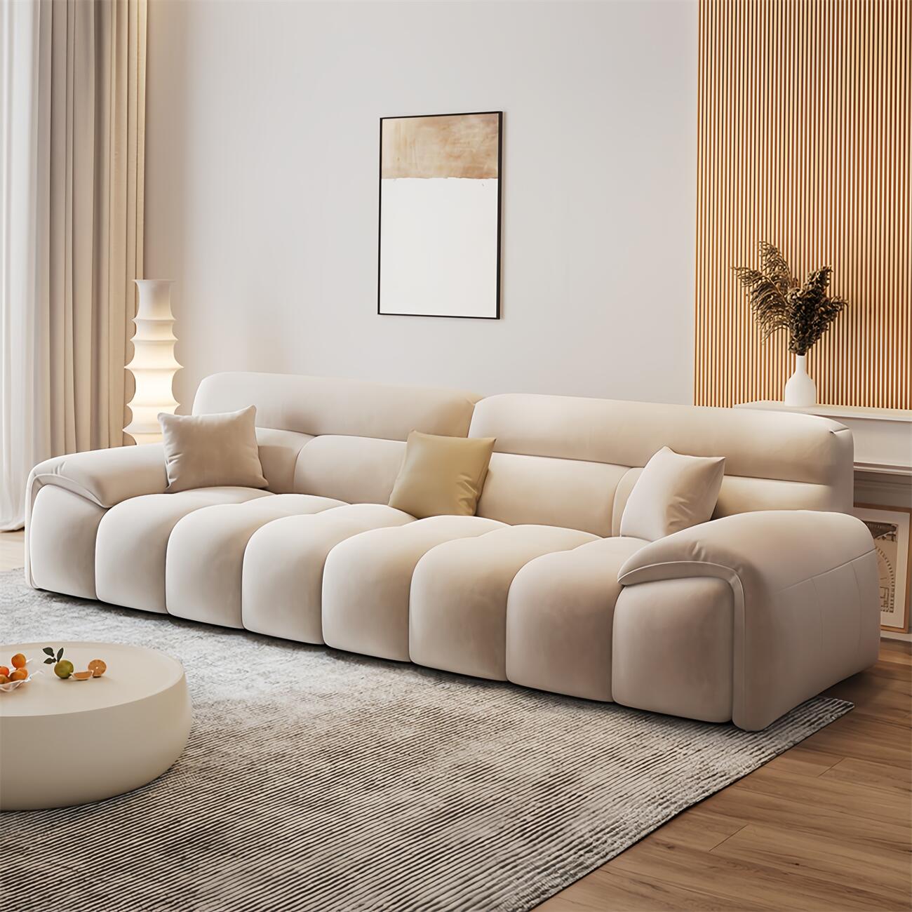 JOY Home Light Luxury Fabric Cloud Shaped Sofa set for Livingroom