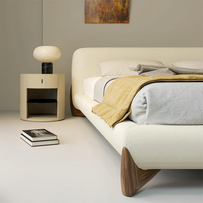 Fleece Fabric Upholstered Bed Frame | Soft-Touch Beige Design