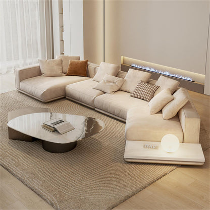 JOY Home Light Luxury Linen Cotton  Fabric Cloud Shaped Sofa set for Livingroom