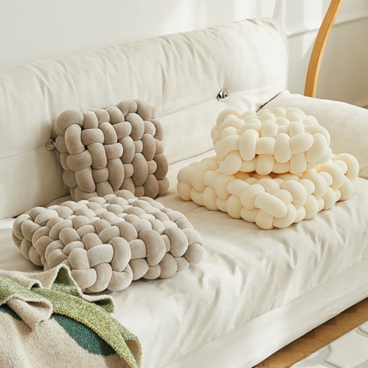 JOY HOME Velvet Cream Modern Chair for Modern Homes