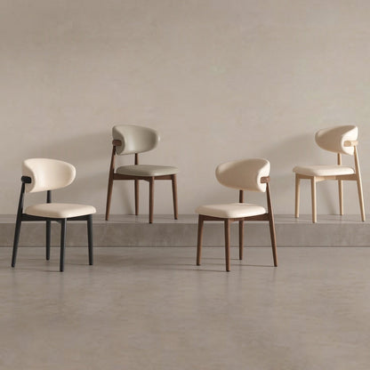 JOY HOME Linen Walnut Wood Chair