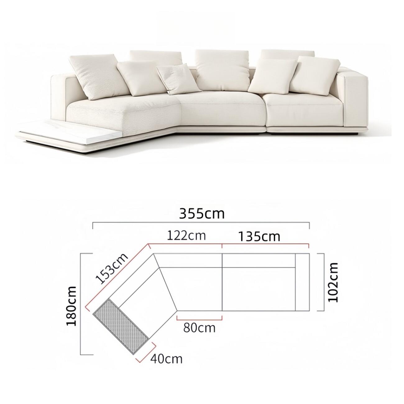 JOY Home Light Luxury Linen Cotton  Fabric Cloud Shaped Sofa set for Livingroom
