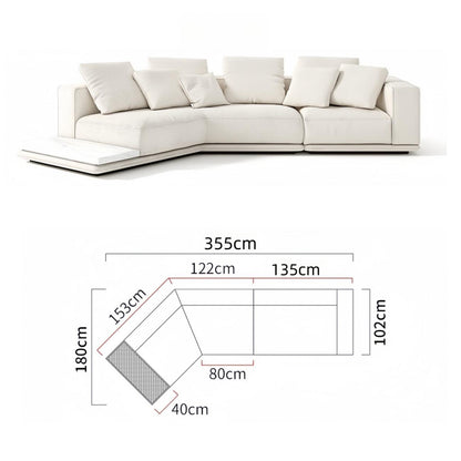 JOY Home Light Luxury Linen Cotton  Fabric Cloud Shaped Sofa set for Livingroom